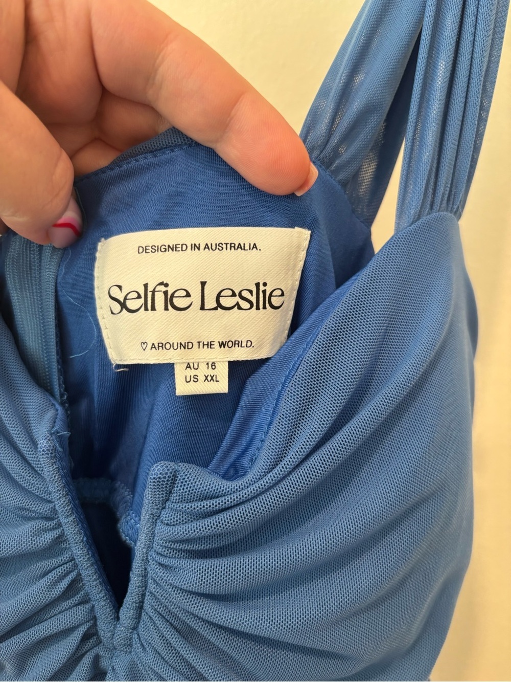 Selfie Leslie Royal Blue Ruched Maxi Dress - Picture 4 of 9